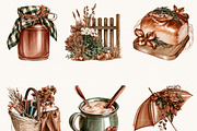 Watercolor Autumn Clipart Bundle, an Object Illustration by BusyDaydesign (Thumbnail 5 of 9)