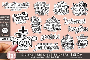 Easter Bible Verse Stickers PNG EPS