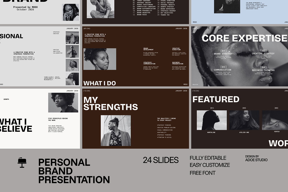 MODO-Personal Brand Keynote, a Presentation Template by adoestudio (Photo 1 of 9)
