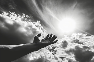 A persons hand stretches upwards aga, a Photo by Iftikhar Alam