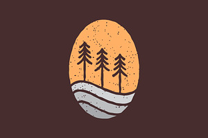 pine tree spruce forest sunset logo, a Branding & Logo Template by devastd
