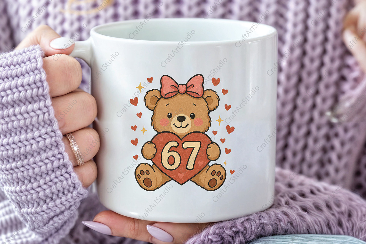 Valentine Teddy Bear 67 Six Seven, an Illustration by CraftArtStudio (Photo 3 of 4)