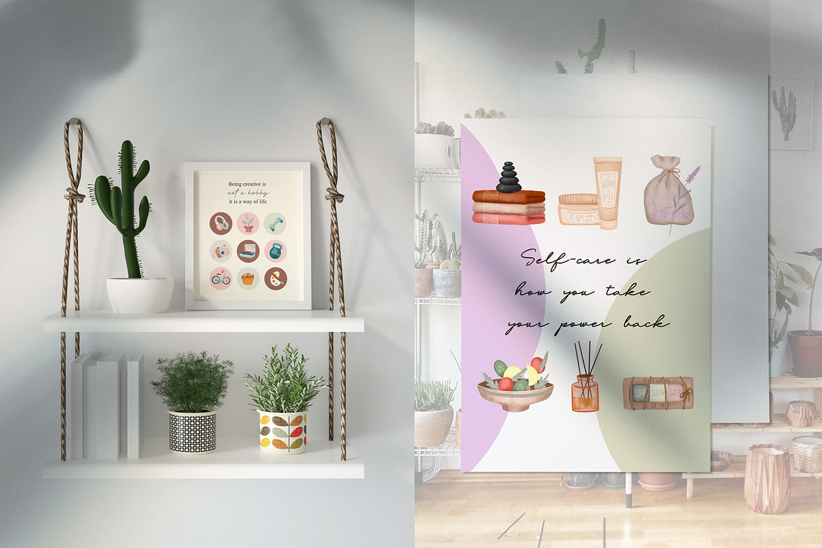 Self care, hobby, home & good mood, a Decorative Illustration by Skliarova (Photo 5 of 14)