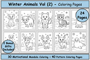 Winter Animals Coloring Pages Vol 2, an Animal Illustration by Lamia Emad (Thumbnail 1 of 5)