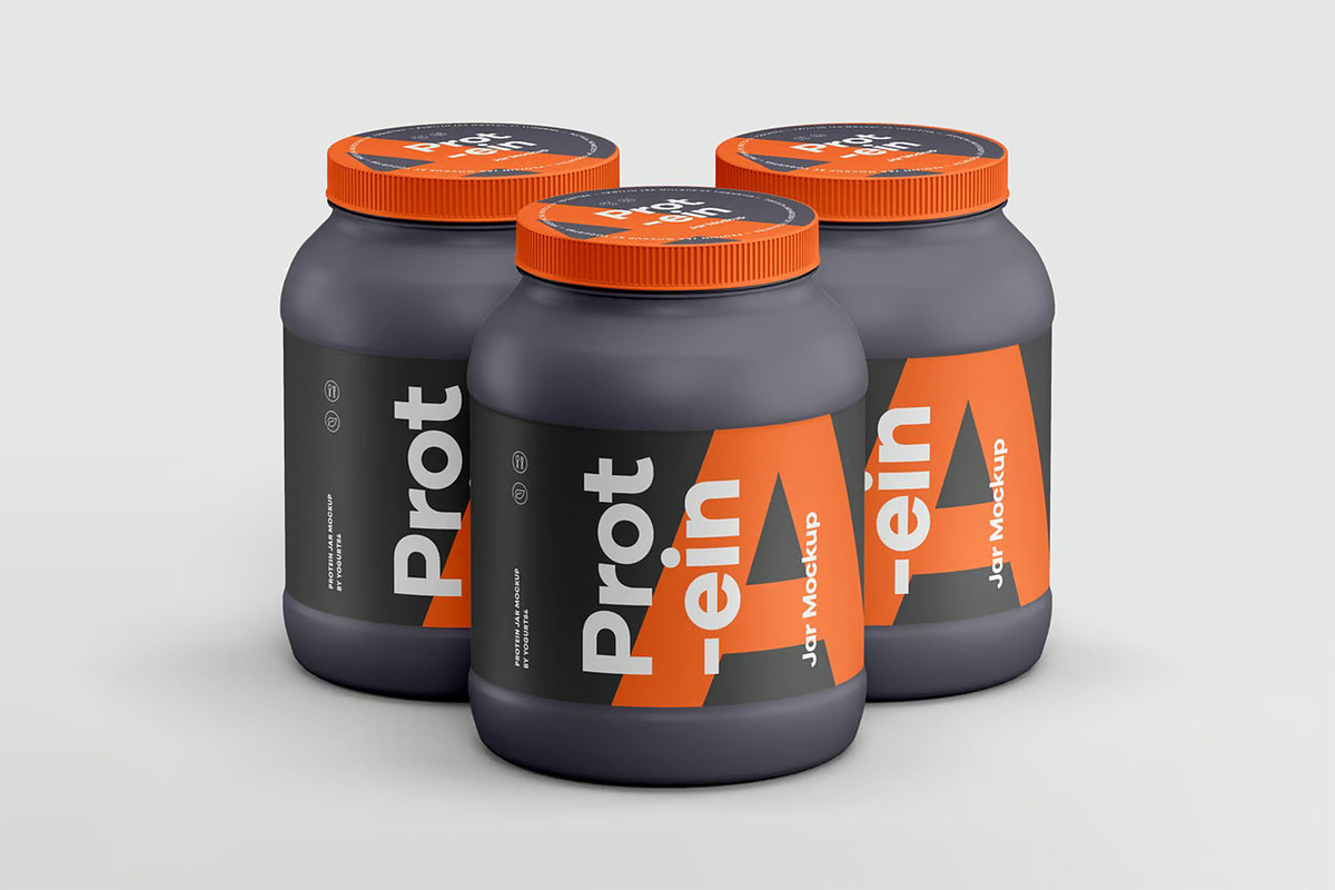 Protein Jar Mockup, a Packaging Mockup by zippypixelstudio (Photo 7 of 15)
