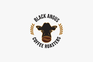 Vintage Black Angus Coffee Logo