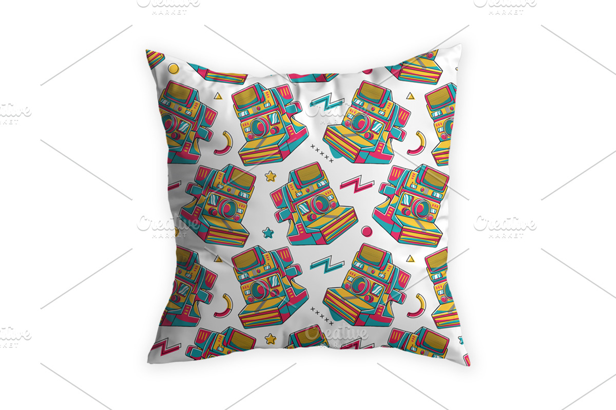 90's Vibe Polaroid Seamless Pattern, a Pattern Graphic by MEDZ (Photo 3 of 3)