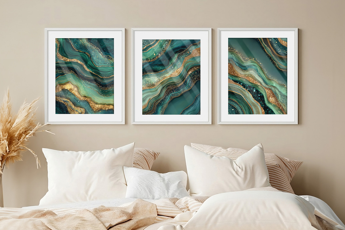 Emerald Green Agate Textures Paper, a Background Graphic by V Design Creator (Photo 6 of 12)