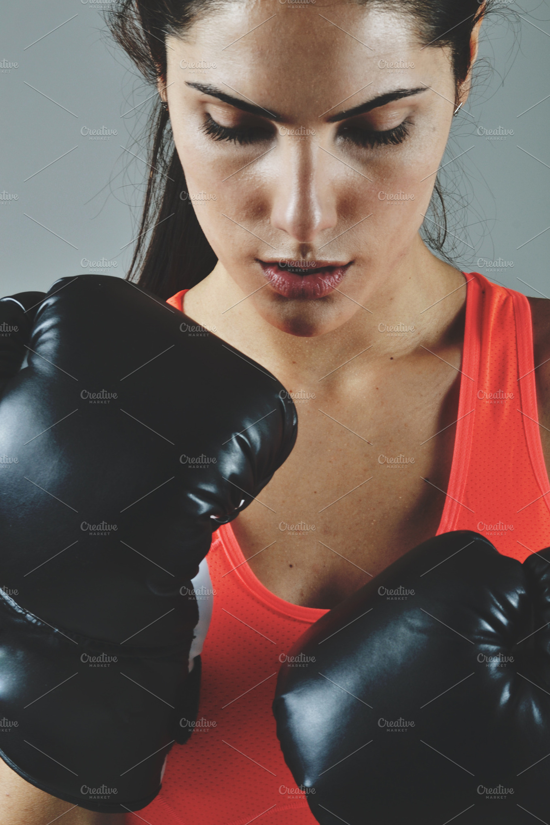 Boxing stock photo containing woman and female