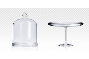 Glass Cake Stand Plate And Dome