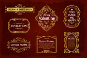 15 Golden Frames Backgrounds Set #2, an Object Graphic by Digiselector Design Goods (Thumbnail 4 of 5)