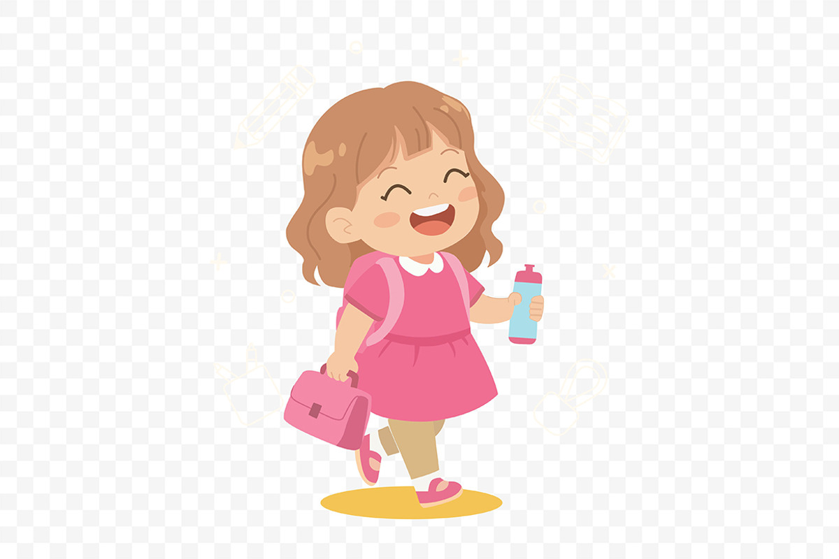 Little Girl Back to School Vector, a Person Illustration by Partikusi Design (Photo 3 of 3)