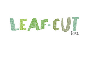 Leaf cut font. Cut-out shape
