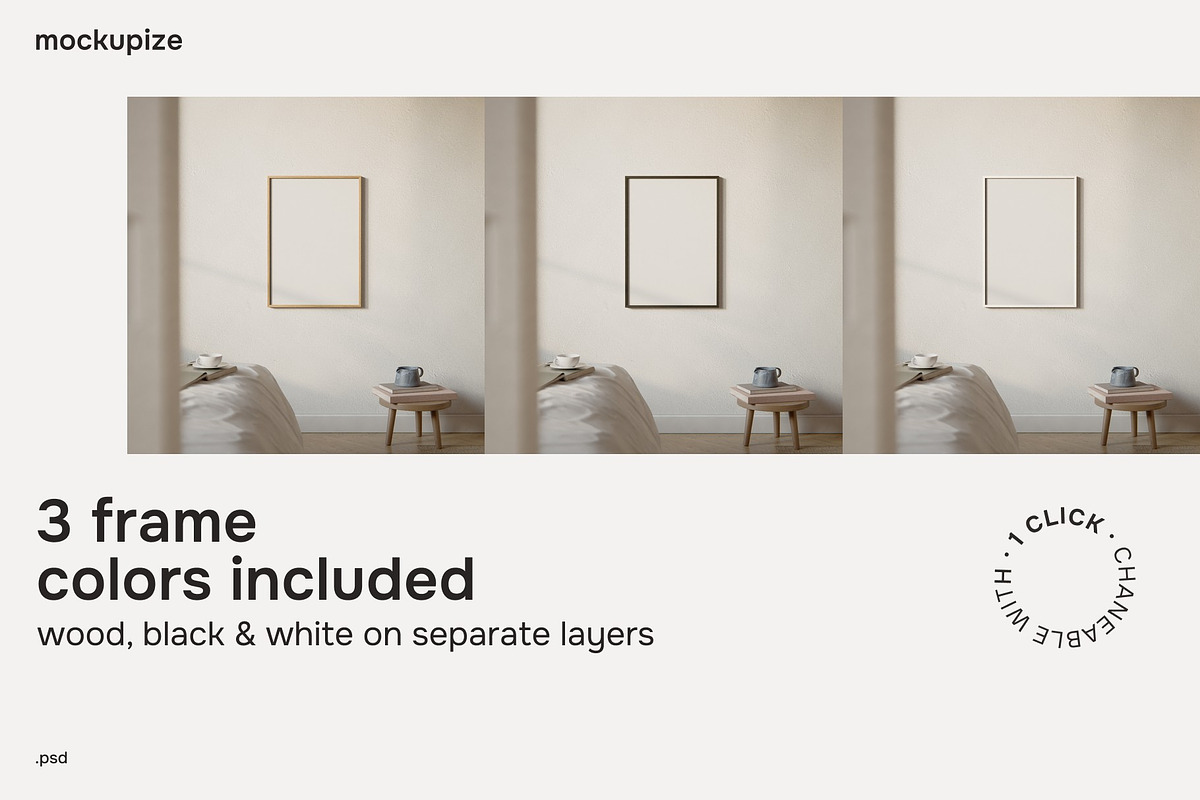 DIN A Bedroom Frame Mockup Minimal, a Household Mockup by mockupize (Photo 2 of 7)