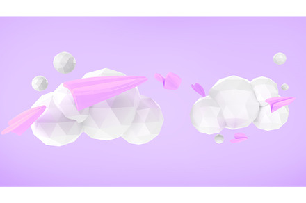 Flying paper planes in purple sky, a Light 3D Model by Marozhkastudio