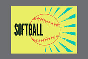 Softball vector poster set., a Sport Illustration by PoPaShop (Thumbnail 8 of 8)
