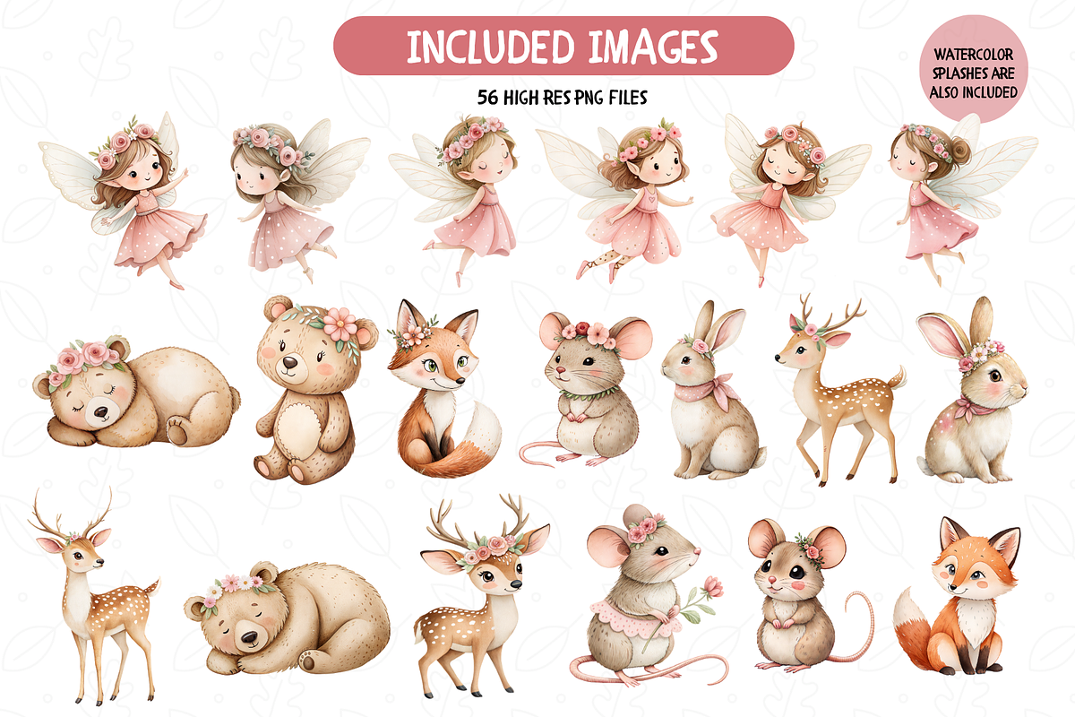Woodland Fairy Clipart Bundle, an Illustration by TatiMockup (Photo 2 of 6)