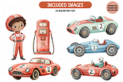 Watercolor Little Racer Clipart, an Illustration by TatiMockup (Thumbnail 2 of 4)