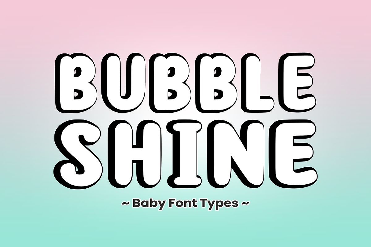 Bubble Shine - Playful Baby Font, a Sans Serif Font by KiddoGlyphs Studio (Photo 1 of 4)