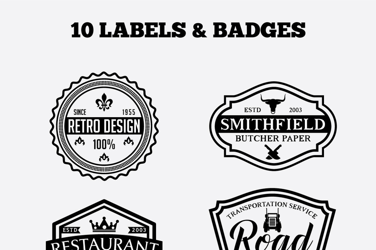 10 Vintage Badges and Logos Vol5, a Branding & Logo Template by shazi (Photo 1 of 11)
