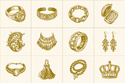 Vintage Jewellery Illustration Set, a Decorative Illustration by Prosymbols (Thumbnail 5 of 8)
