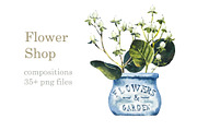 Watercolor Flower Shop, an Object Graphic by Budogoshch (Thumbnail 1 of 5)