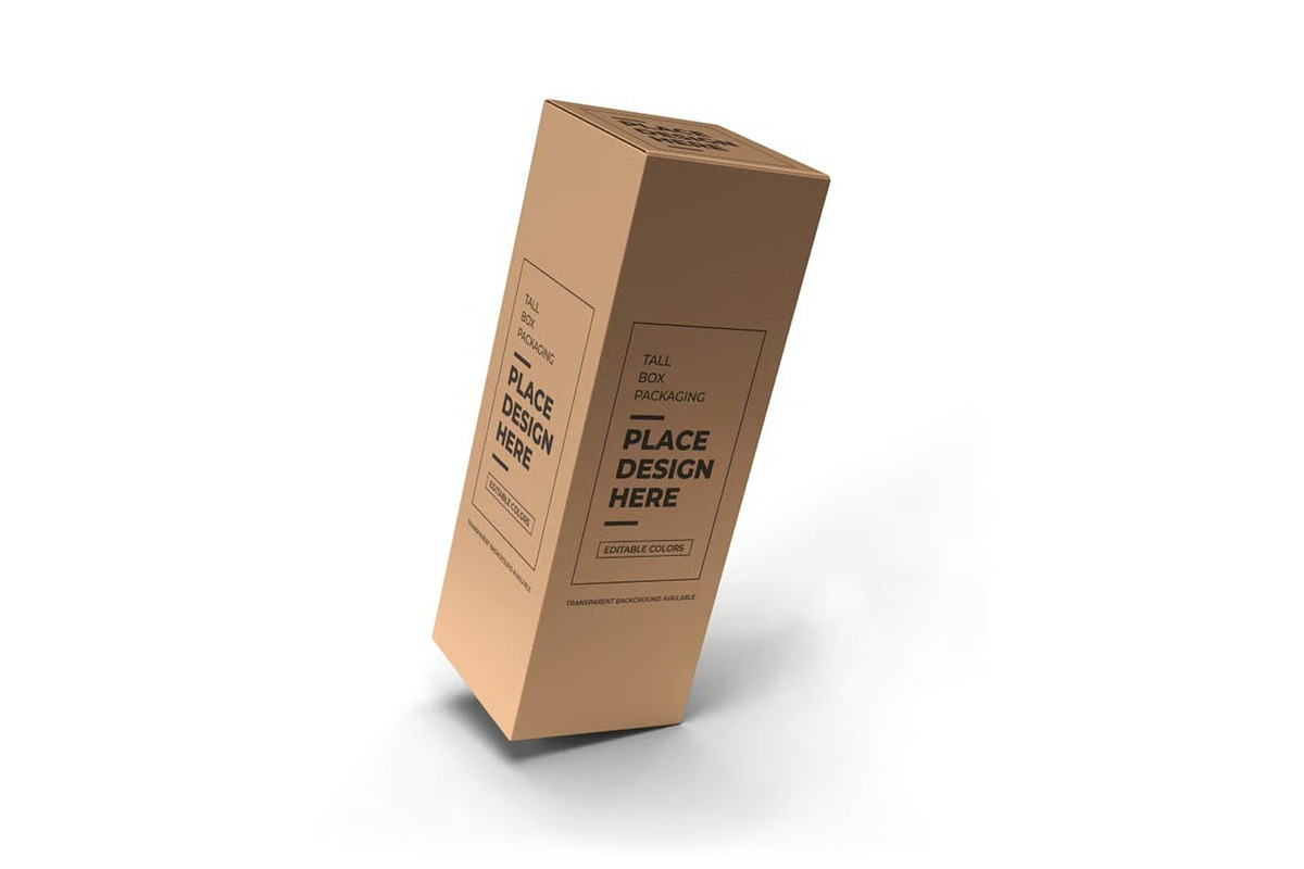 Tall Box Packaging Mockup Template, a Packaging Mockup by DesignRushMarket (Photo 2 of 11)