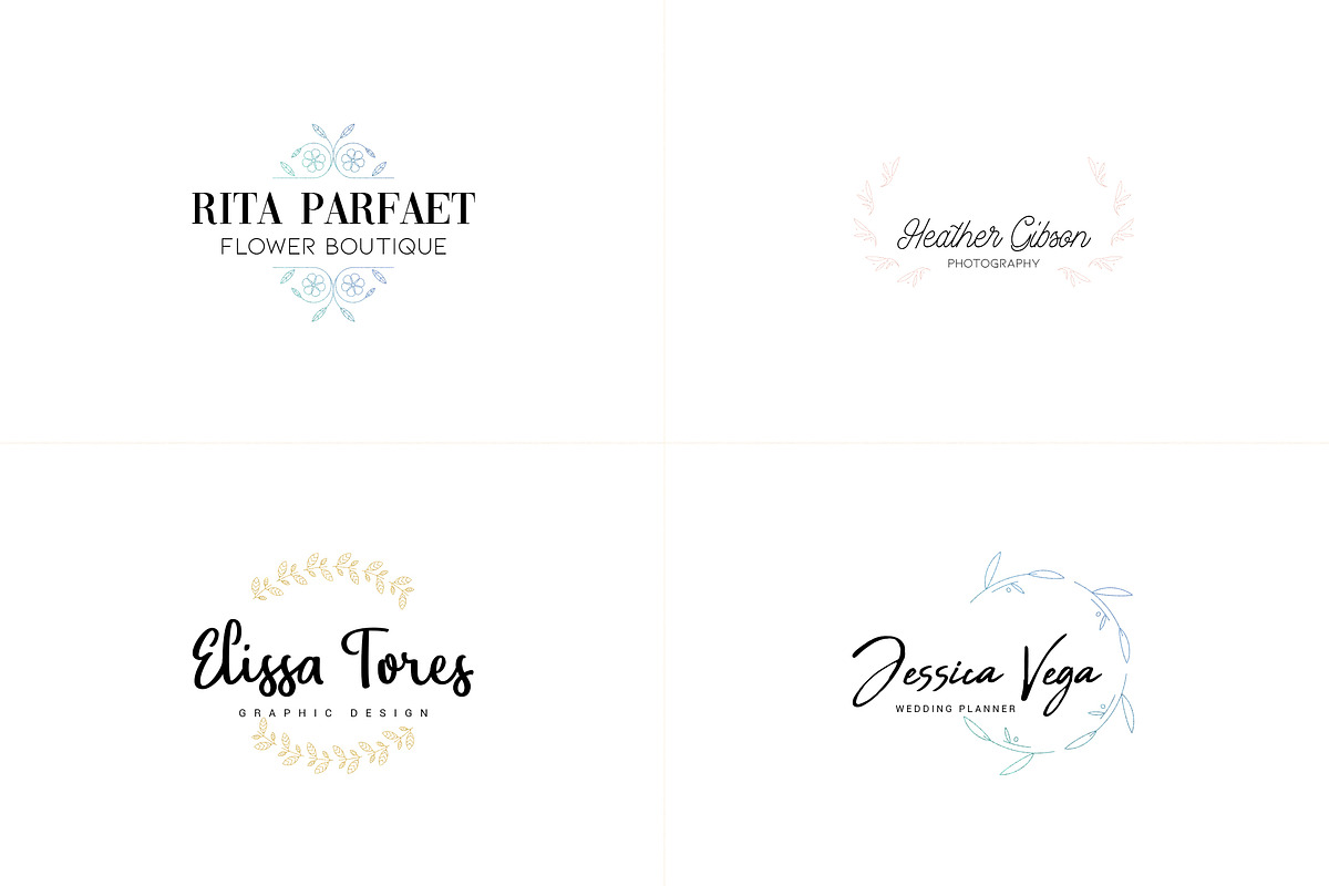20 Minimal and Elegant Logos | -50%, a Branding & Logo Template by VP Fonts (Photo 6 of 8)