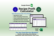 Recipe Profit Tool - Google Sheets, an App Template by Ardent Workshop (Thumbnail 1 of 5)