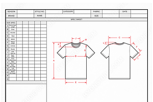 T-Shirts Vector & Size Spec Sheet