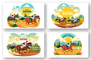 9 Horse Racing Illustration, a Sport Illustration by denayunebgt (Thumbnail 2 of 3)