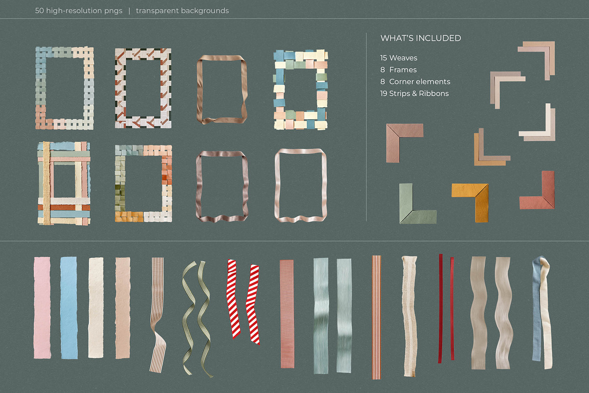 Strips & Weaves Collage Elements, an Object Graphic by R-studio (Photo 12 of 12)