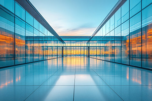 Beautiful futuristic airport building, an Architecture Photo by AlyaAnd