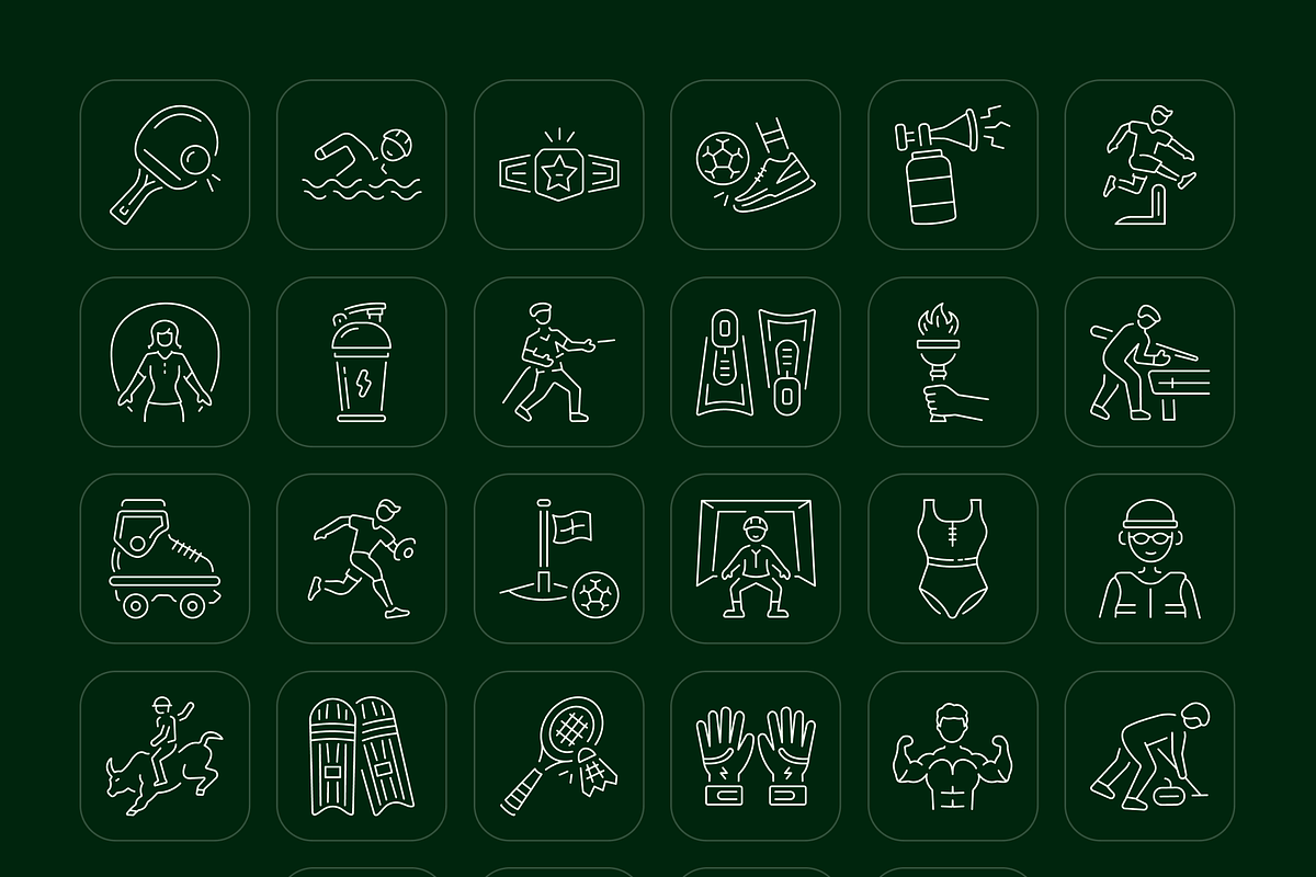 Sports Icon Art Set, an Outline Icon by Prosymbols (Photo 8 of 8)