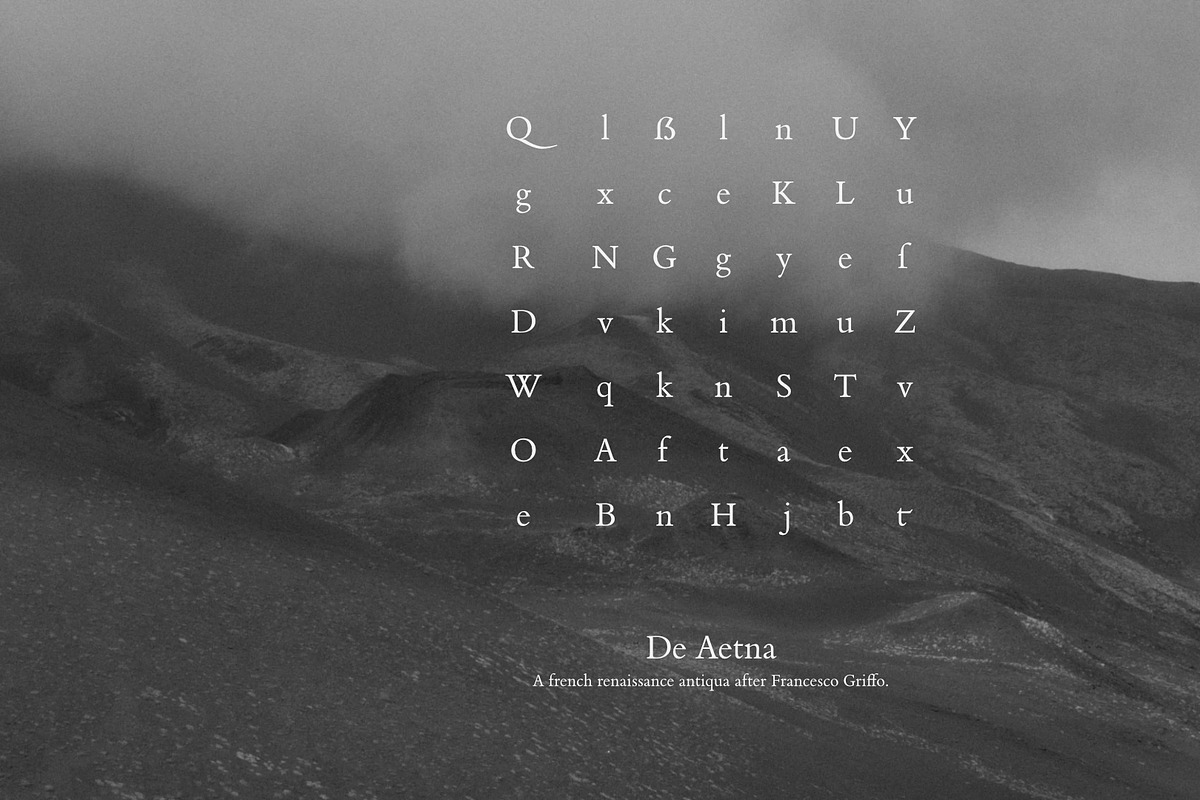 De Aetna Regular Pro, a Serif Font by Rudolf Horaczek (Photo 1 of 7)