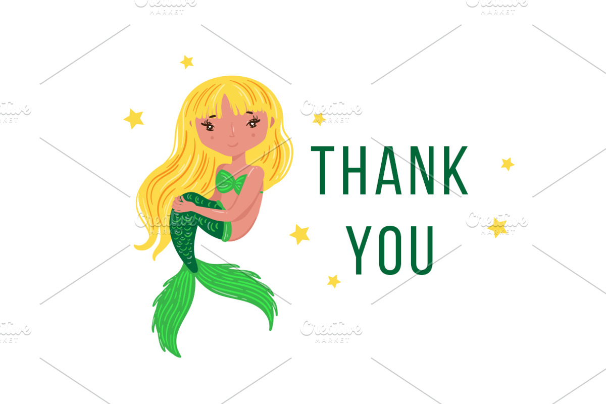Mermaids - magic vector set, an Animal Illustration by Beauty Drops (Photo 12 of 12)