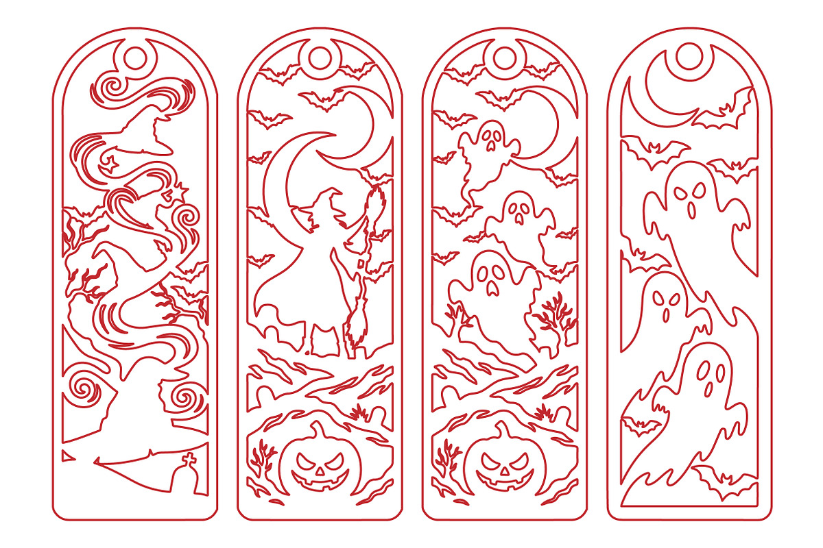 Spooky Ghost & Witch Wooden Bookmark, an Object Graphic by Creative Art (Photo 3 of 3)