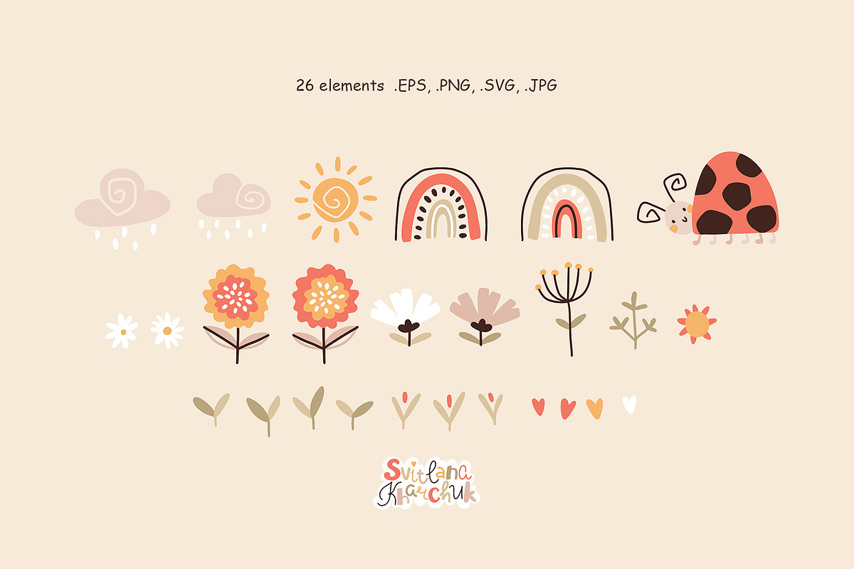 Rainbow ladybug patterns collection, a Pattern Graphic by Svitlana Kharchuk (Photo 3 of 11)