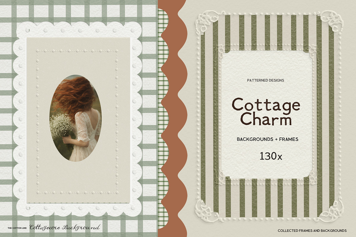 Cottage Gingham Frames Backgrounds, a Background Graphic by Laras Wonderland (Photo 1 of 11)
