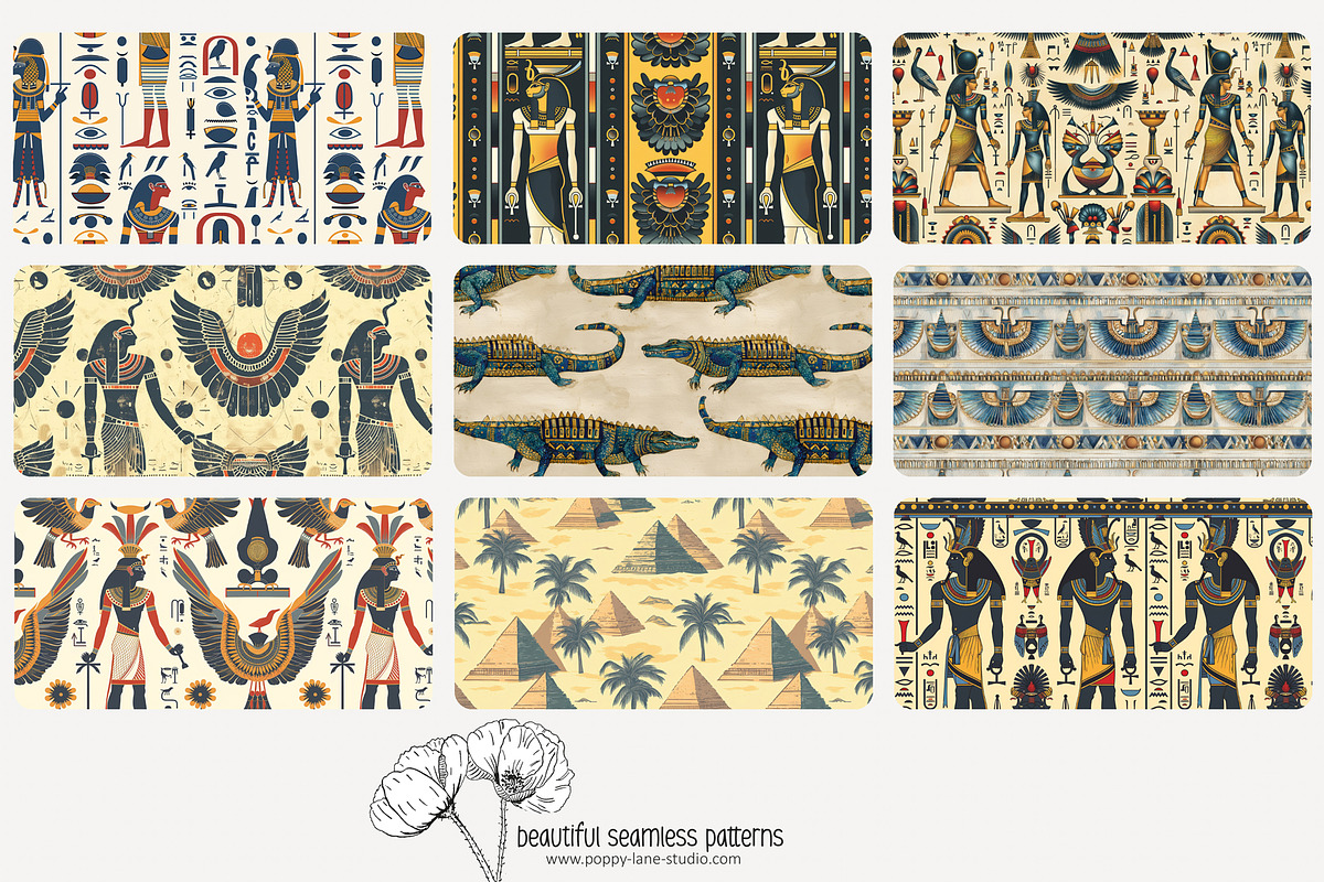70 Ancient Egypt seamless pattern, a Pattern Graphic by Poppy Lane Studio (Photo 9 of 10)