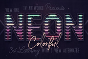 Colorful Neon 3D Lettering, a Graphic by TVartworks (Thumbnail 3 of 13)
