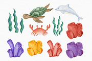 Watercolor Ocean & Sea Animals, an Animal Illustration by MiracleArtAndDesign (Thumbnail 3 of 4)