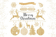 70% OFF - Gold Christmas BUNDLE, an Object Graphic by DigitalCloud (Thumbnail 10 of 10)