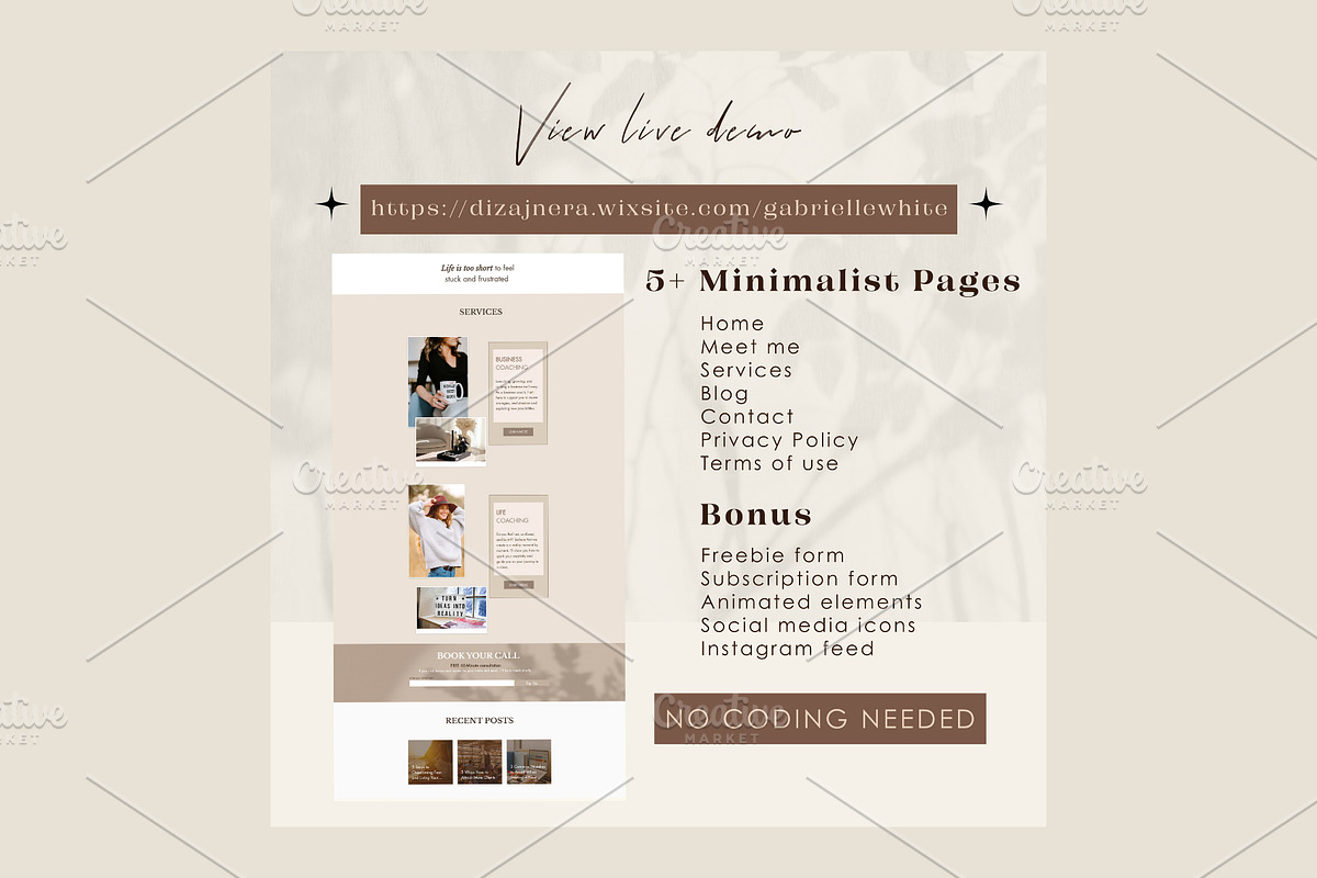 Wix Website Template Coach, Blogger, a Wix Template by Lovely.Dizajnera (Photo 4 of 7)