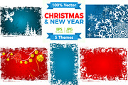 Christmas and New Year Backgrounds, a Decorative Illustration by TAlex (Thumbnail 1 of 6)