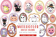 Cute Ghost Frame Sublimation Bundle, an Illustration by CreationArt (Thumbnail 1 of 5)