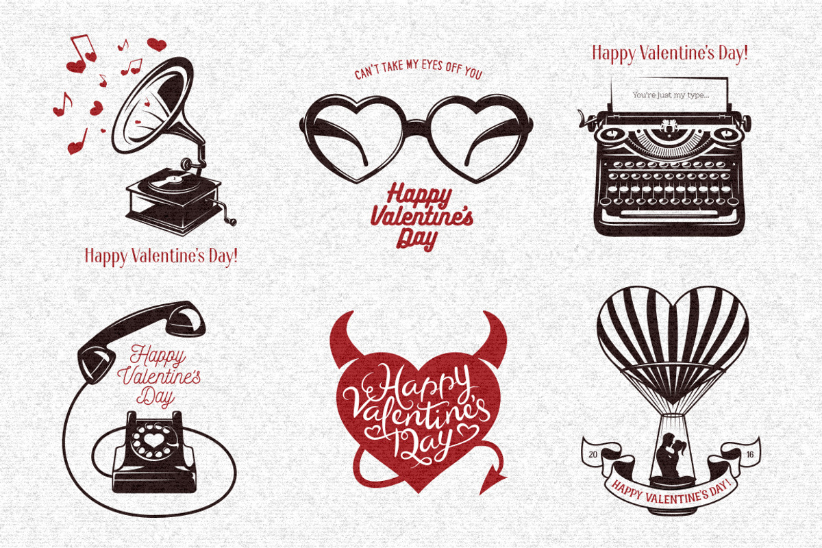 Valentine's Day Design Elements, an Illustration by Chelovector (Photo 2 of 4)