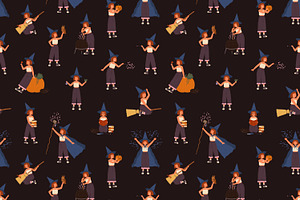 Little witch seamless pattern, a Pattern Graphic by Good Studio
