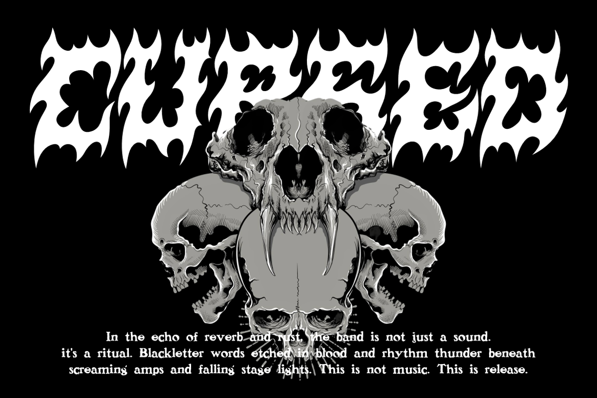 Darkbeat Outrage Death Metal Font, a Font by PutraCetol Studio (Photo 3 of 5)