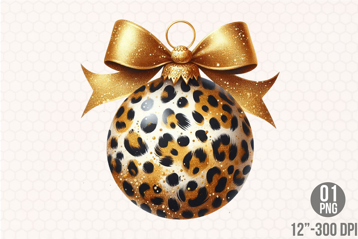 Leopard Luxury Christmas PNG, an Illustration by Designking (Photo 1 of 4)